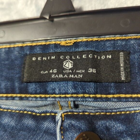 Zara Man Men's Jeans Denim Collection Size 36x29 Medium Wash Taper Casual Pants - Picture 2 of 7